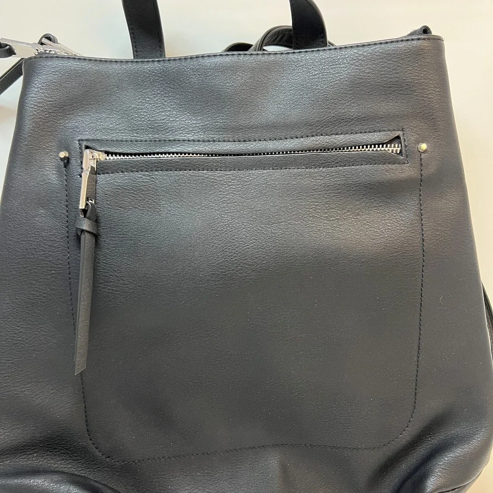 Steve Madden Black Backpack‎ Purse Excellent Condition 14.5